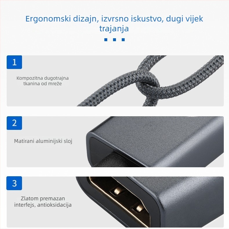 Type-C na HDMI ženski adapter kabel, 4K60Hz, PS176 čip, duljina 0,2 m