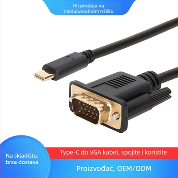 Type-C na VGA HD pretvarač, USB-C 3.1, VGA sučelje, bakreno jezgro, model HD-TV01