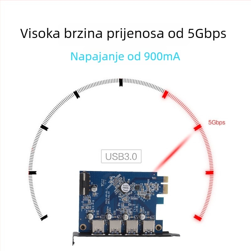 Orico PCI-E USB 3.0 proširna kartica s četiri porta PVU3-4P, VLI805