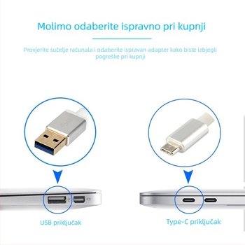 Type-C na RJ45 Ethernet adapter, 100 Mbps, uvođeni čip, MD1, duljina 0.15 m