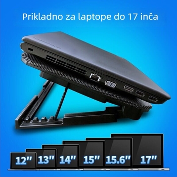 N99 podloga za hlađenje prijenosnog računala s dvostrukim ventilatorima, metalna mrežica