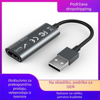 HDMI na USB 3.0 kabel za snimanje videa, ulaz 4K, izlaz 1080p60, aluminijsko kućište, duljina kabla 20 cm