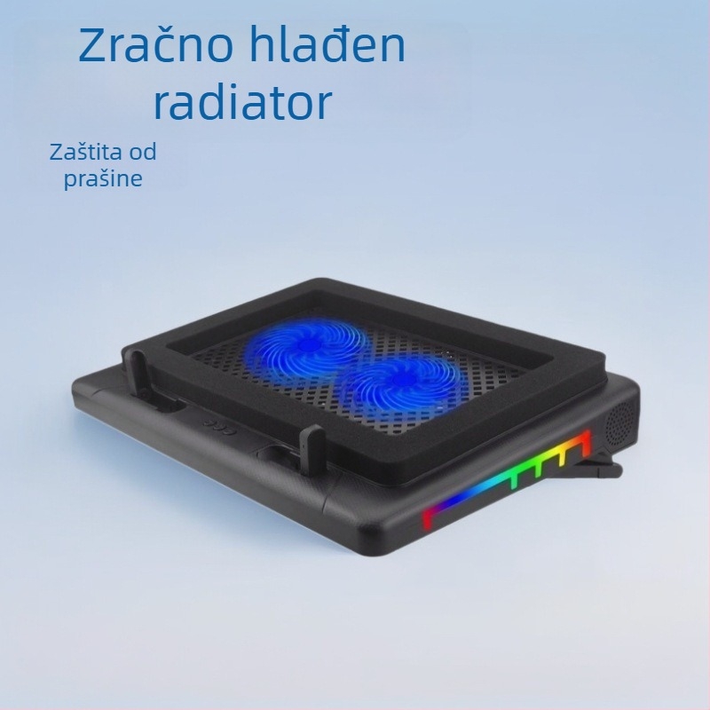 Chladič za prijenosno računalo S700 s RGB dvostrukim ventilatorima, podesiva visina, tiho funkcioniranje