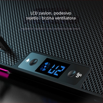Podloga za hlađenje prijenosnika s 9 ventilatora, prilagodljiva brzina, RGB osvjetljenje, model N9RGB, plastika
