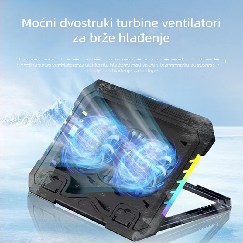 S900 ABS rashladna podloga za prijenosna računala, 2000 rpm, 2 toplinske cijevi, USB 2.0