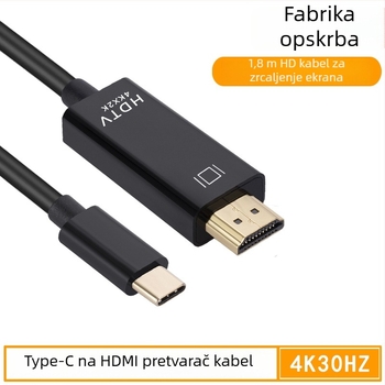 Type-C na HDMI adapter kabel, 4K30Hz, bakreno jezgro, duljina 2.1 m