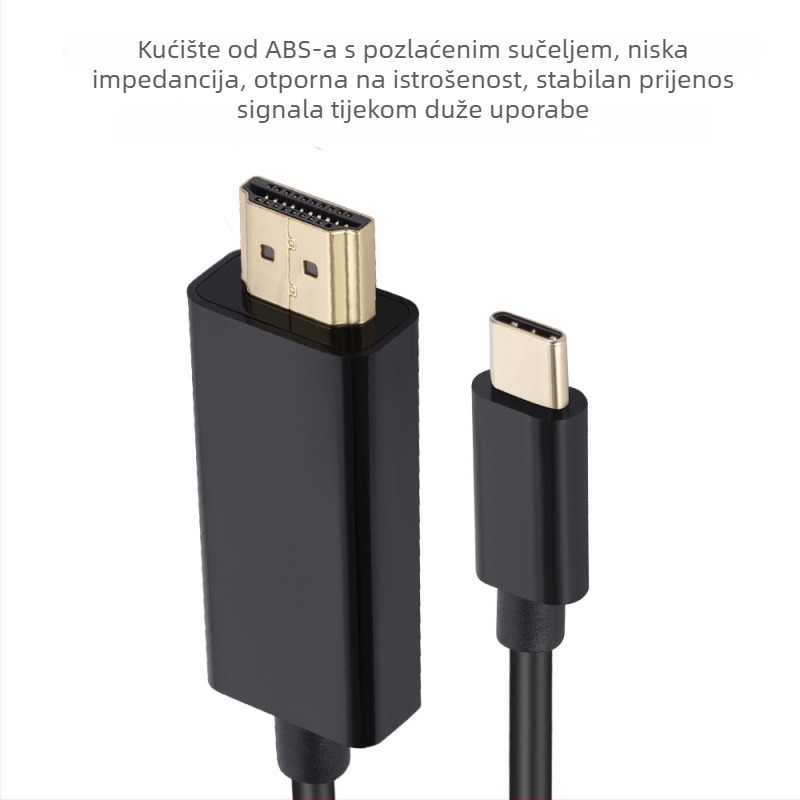 Type-C na HDMI adapter kabel, 4K30Hz, bakreno jezgro, duljina 2.1 m