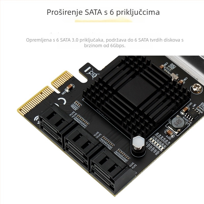Šestportna PCIe x4 SATA 3.0 kartica za proširenje s ASM1166 kontrolerom