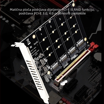 Panhong PH44 NVMe PCIe adaptor kartica za 4-diskovni niz sa dijeljenjem signala (OEM)