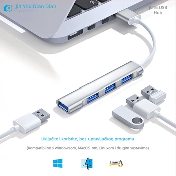 JC16 USB 2.0 bez upravljača – dock za notebook, kabel oko 8,5 cm, jedno priključak, brz prijenos podataka