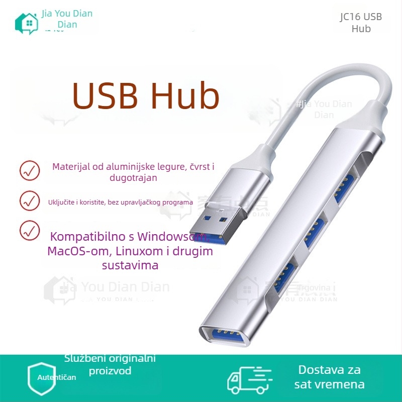 JC16 USB 2.0 bez upravljača – dock za notebook, kabel oko 8,5 cm, jedno priključak, brz prijenos podataka