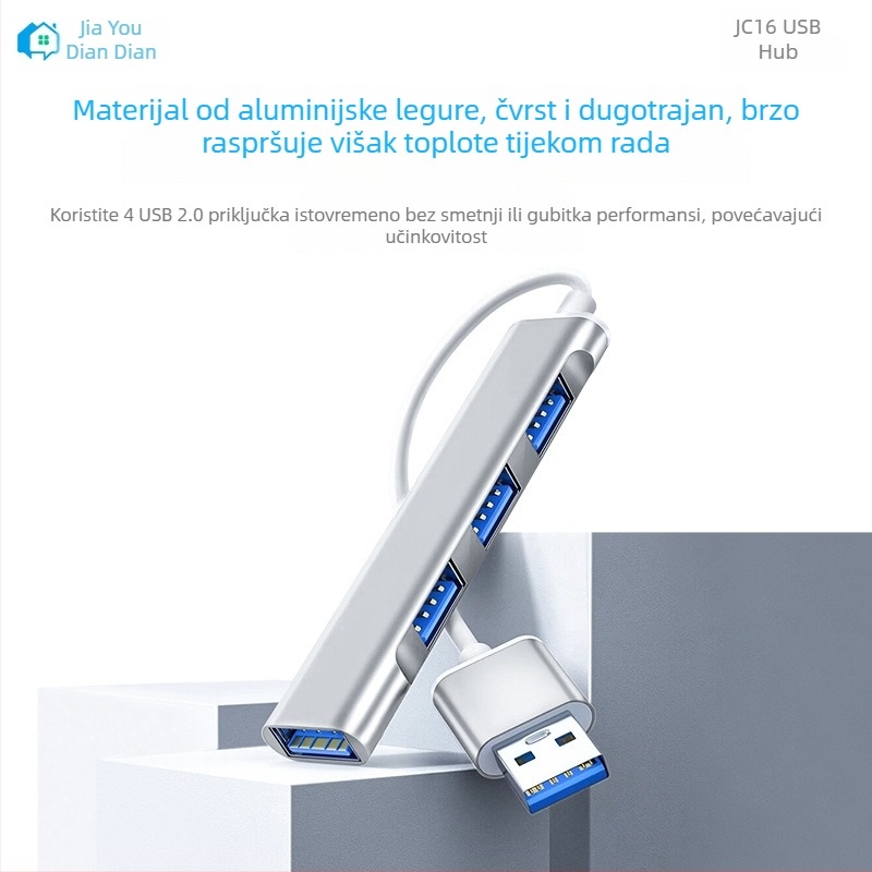 JC16 USB 2.0 bez upravljača – dock za notebook, kabel oko 8,5 cm, jedno priključak, brz prijenos podataka