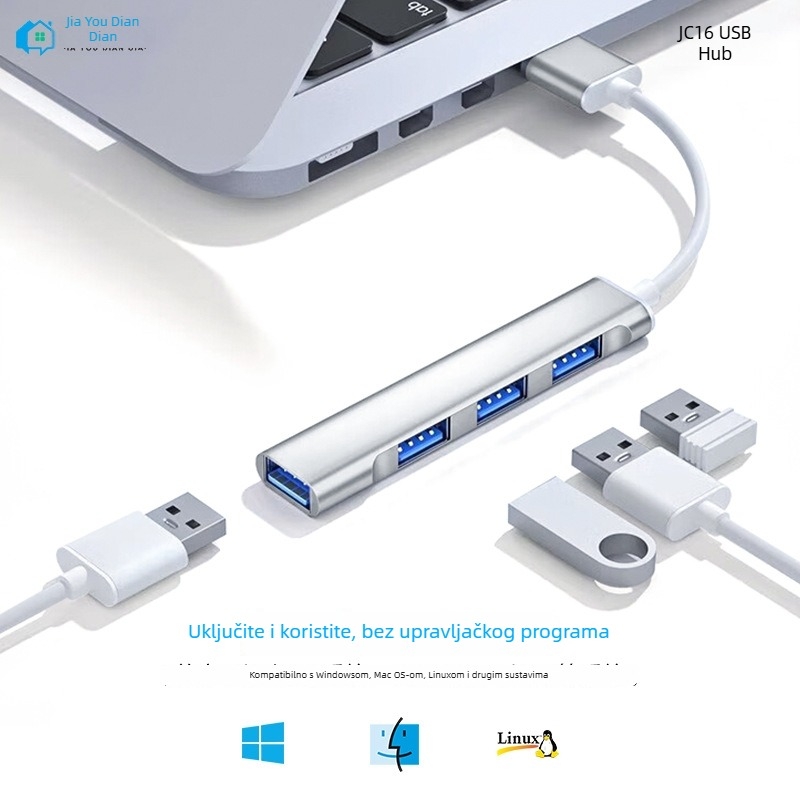 JC16 USB 2.0 bez upravljača – dock za notebook, kabel oko 8,5 cm, jedno priključak, brz prijenos podataka