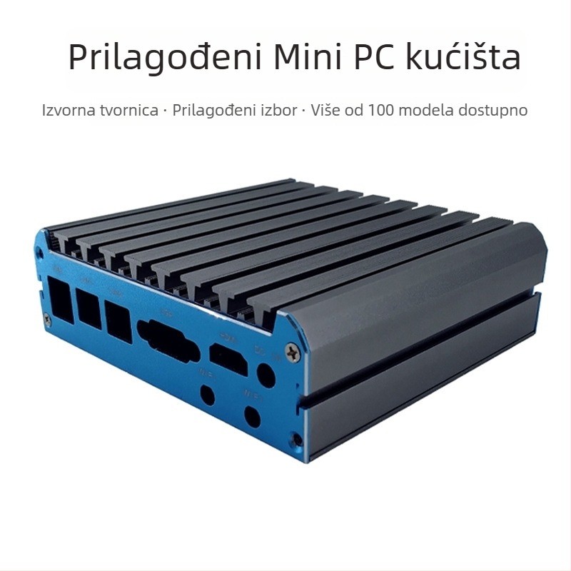 Mini-ITX serversko kućište, aluminijska legura, industrijski kontrolni stroj, horizontalni kućište, donji utor za napajanje