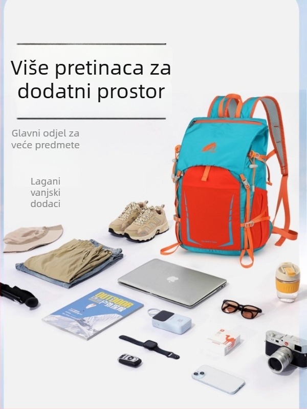 Nothing lagani planinski ruksak s prozračnim dizajnom, vodootporan, s proširivim kapacitetom i sklopiv za pohranu