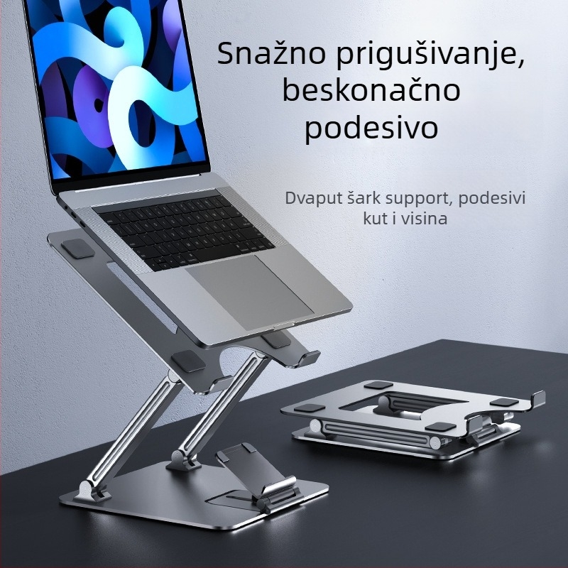 GRMAME aluminijska legura nosač hlađenja za prijenosno računalo, model A3A4, opća kompatibilnost, težina 1257–1319 g