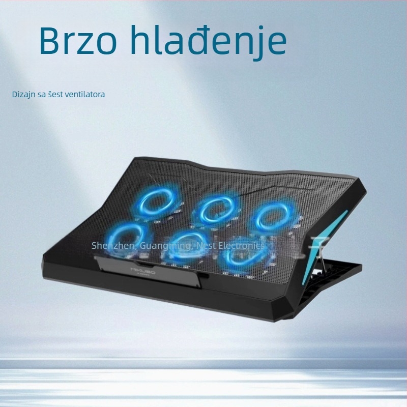 Chladič za prijenosno računalo s 6 ventilatora, metalna mreža, model Ncp-217, kompatibilno s notebookom, ultrabookom, Playbookom