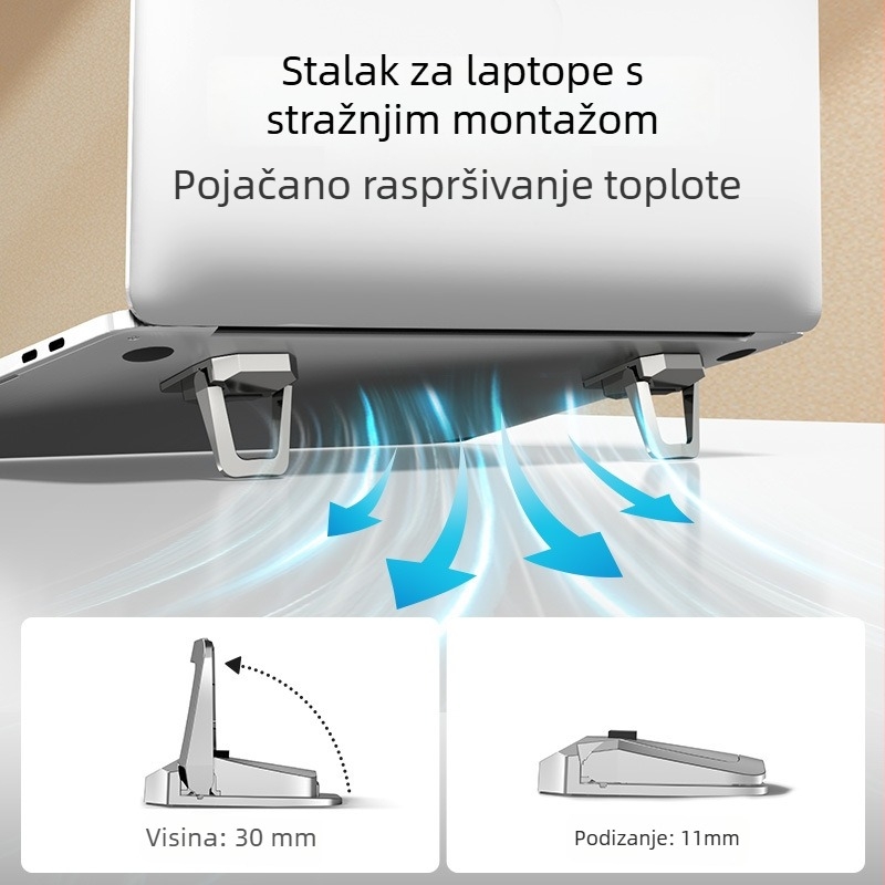 Držač za laptop – prijenosni, univerzalni, stolnog tipa podrška, model M01, plast, težina 0,1 kg