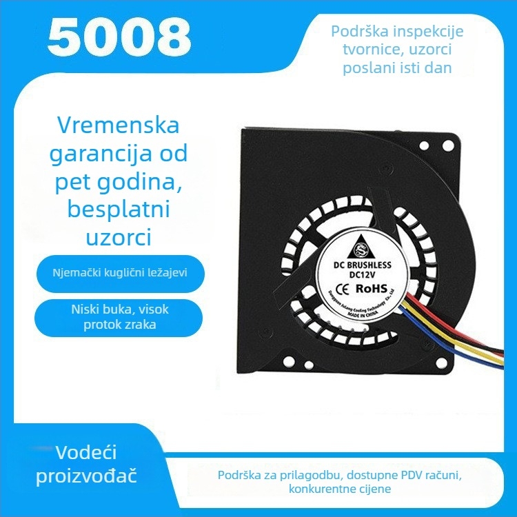 DC Ventilator Julong 5V Jednosmjeran protok zraka PBT Niski tlak