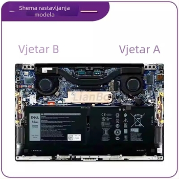Chladič za notebook 0WX28K 0FRK0V za Dell XPS 13 (2020) 9300/9310 AMD CPU