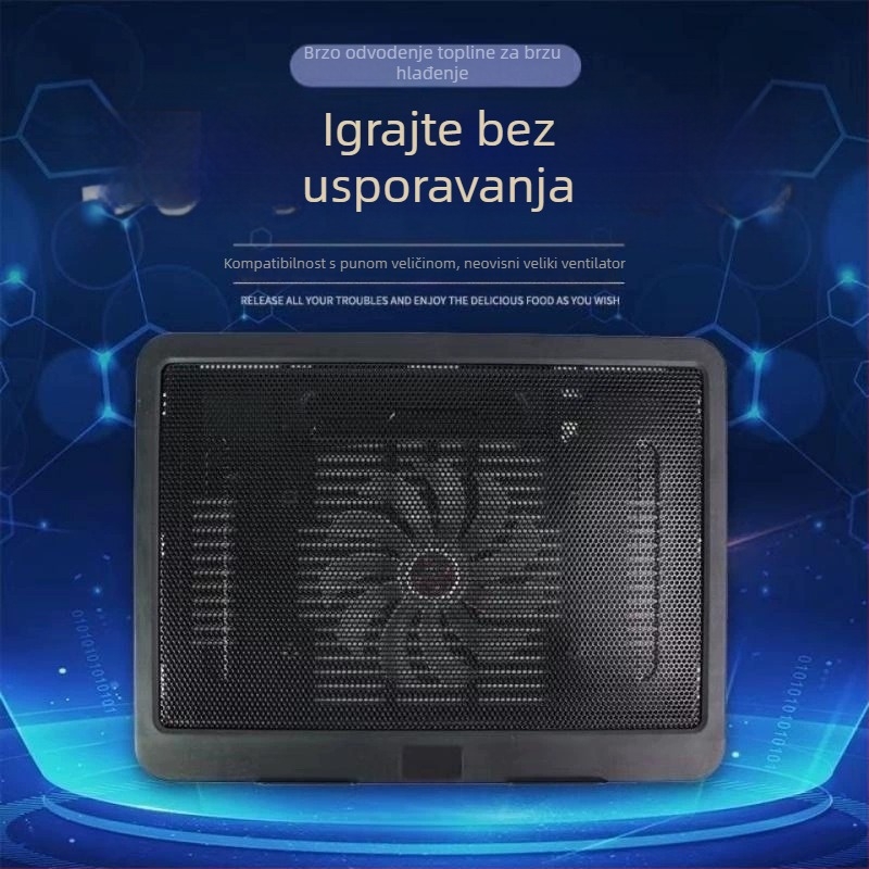 Chladič za prijenosno računalo N191 — zračno hlađenje, 1 ventilator, ABS, kompatibilan s notebookom, ultrabookom, PlayBook