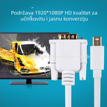 Patch kabel Mini DP na VGA, Realtek RTD2166 čip, VGA sučelje, bakreno jezgro, 1080 prijenos podataka