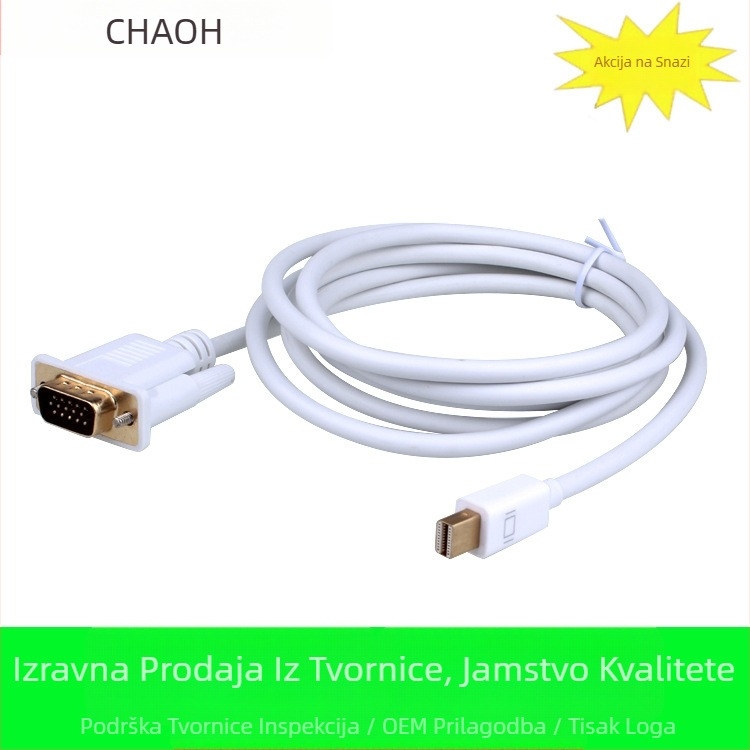 Patch kabel Mini DP na VGA, Realtek RTD2166 čip, VGA sučelje, bakreno jezgro, 1080 prijenos podataka