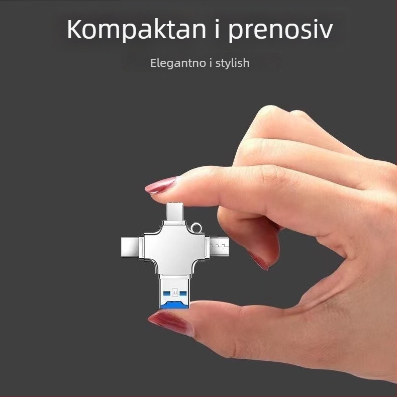 Type-C OTG adapter, četiri u jednom, više sučelja, TF kartica čitač