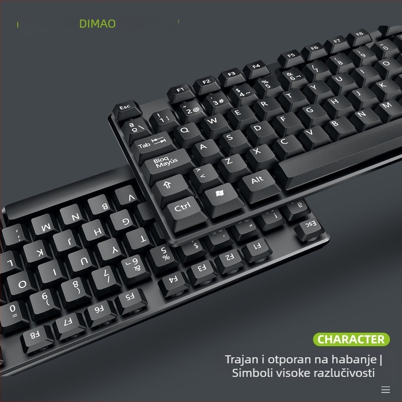 Emperor Cat DT1100 žični set tipkovnice i miša, USB sučelja, optički 1600 dpi, ergonomski dizajn