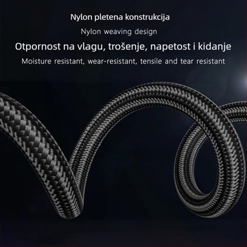 Type-C na DP pleteni kabel za 8K60Hz projekciju zaslona, duljina 0,2 m, bakreno jezgro, Cs5563 čip