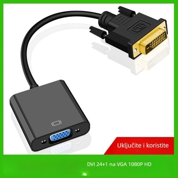 Amila DVI-D na VGA adapter kabel s čipom