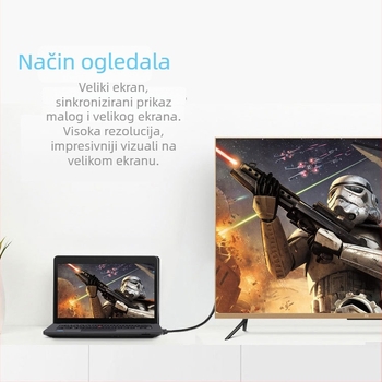 HDMI kabel s pletenom zaštitom i zlatnim premazom, duljine 1,5 m, bakar bez kisika, za digitalne uređaje