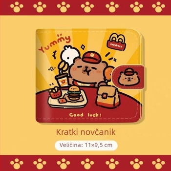 Panda novčanik za novčiće i držač kartica – PU koža, uzorak životinja, gradski minimalistički stil, proširivi kapacitet, proljeće 2025