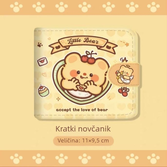 Panda novčanik za novčiće i držač kartica – PU koža, uzorak životinja, gradski minimalistički stil, proširivi kapacitet, proljeće 2025
