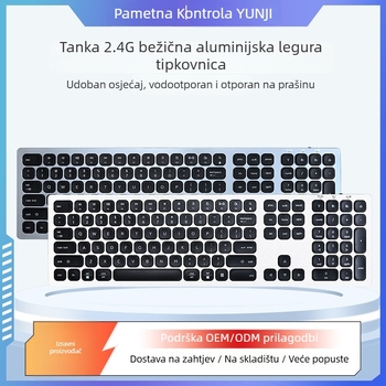 Bluetooth tipkovnica od aluminijske legure, 110 tipki, bežična, vodootporna, univerzalna kompatibilnost