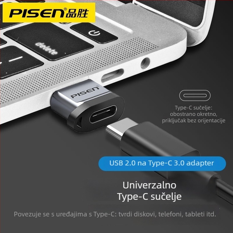 Pisen NJ-H02 USB-C adapter za podatke i punjenje, Type-C kompatibilan