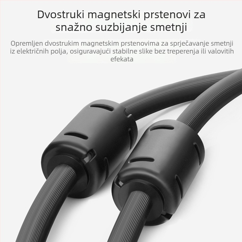 VGA kabel 3+9 muško-muški, video kabel za računalo/TV/monitor, duljina 1,5 m