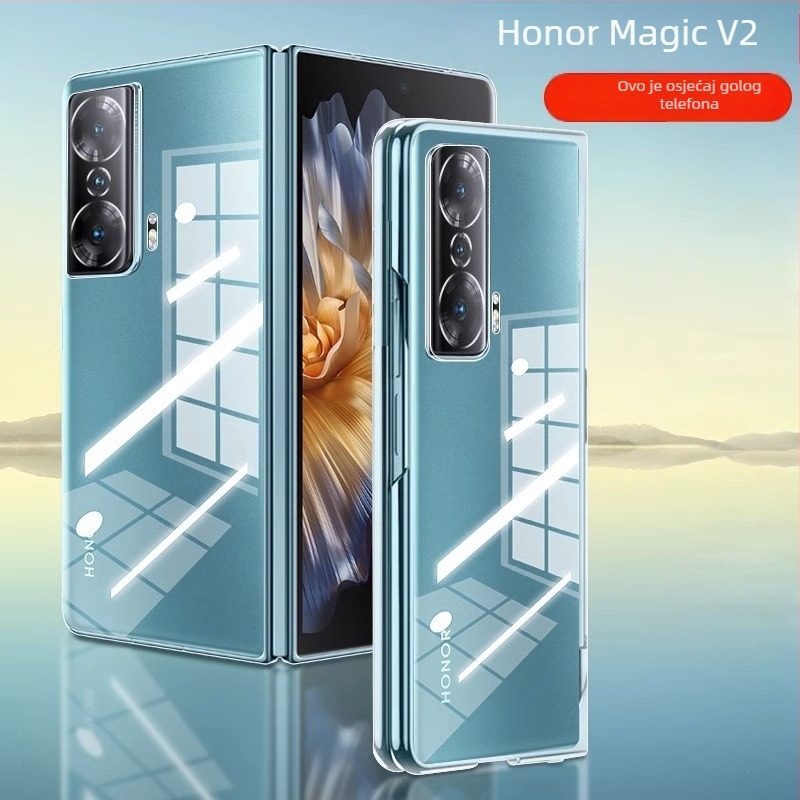 Prozirno ultra-tanki tvrdi kućište za Honor Magic V6, potpuno pokrivanje, zaštita od pada, za sklopni zaslon, s završnom površinom ogledala