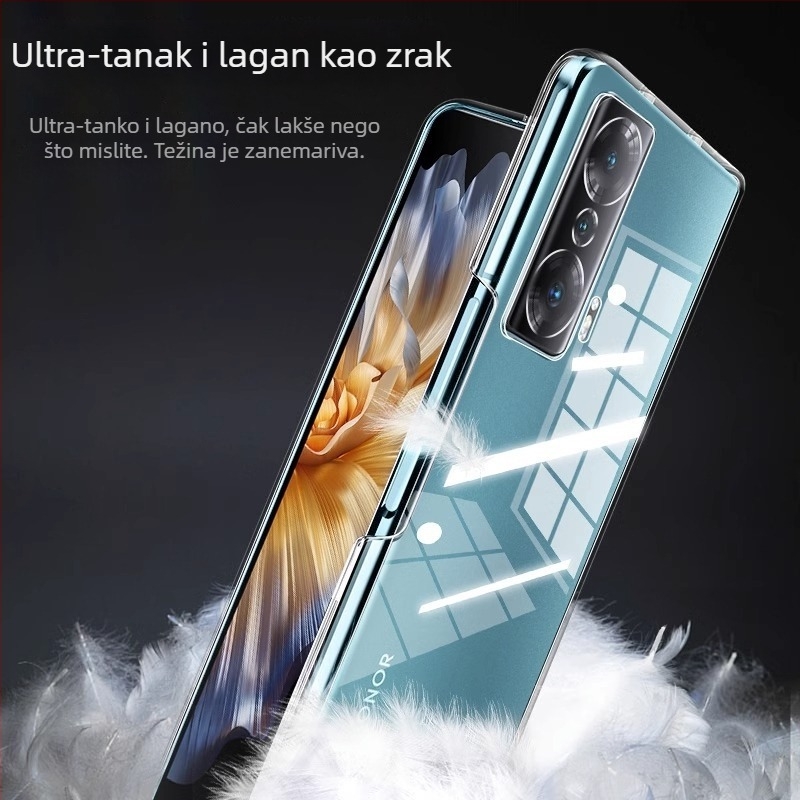 Prozirno ultra-tanki tvrdi kućište za Honor Magic V6, potpuno pokrivanje, zaštita od pada, za sklopni zaslon, s završnom površinom ogledala