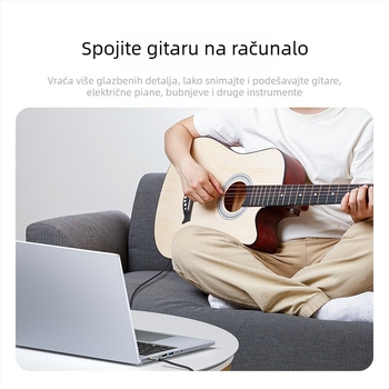 YPZ-10 Audio adapter 3,5 mm na 6,5 mm, pozlaćen, za električnu gitaru i elektronički klavir, spoj na pojačalo i računalo