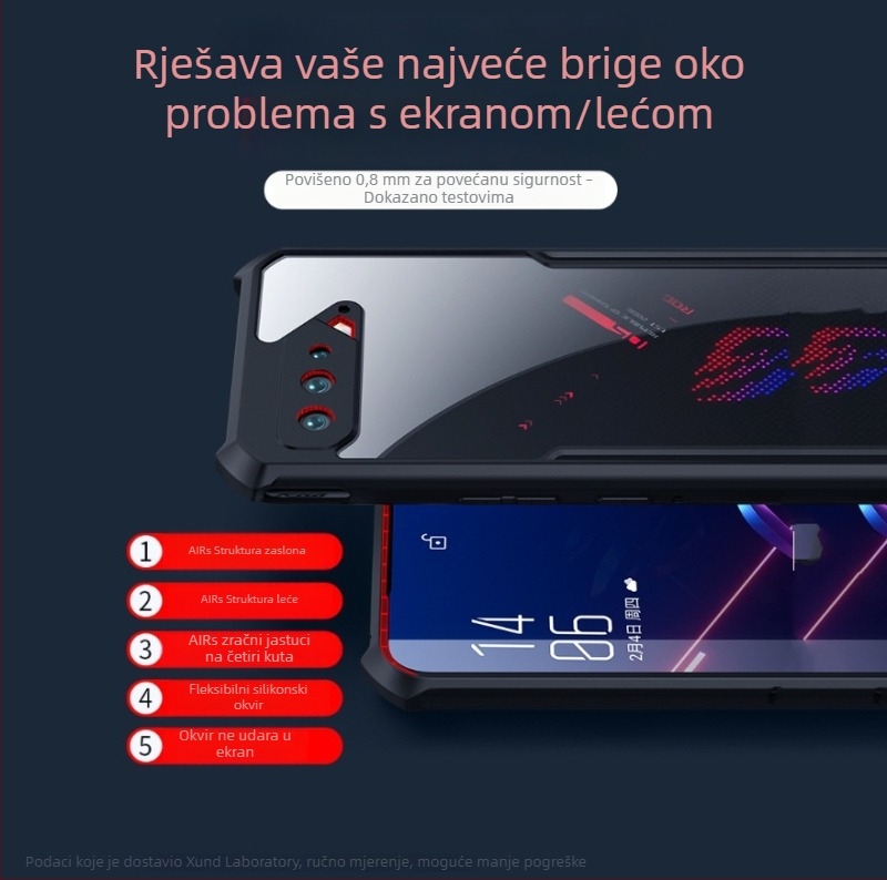 Xundi zaštitno kućište za ASUS ROG seriju – silikon, otporno na pad, potpuno prekrivena mekana maska za ROG5, ROG6, ROG8 i ROG7 Pro
