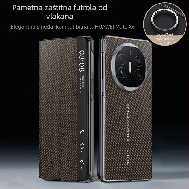 MateX6 zaštitni kućište s pametnim prozorom, okvirnog tipa stil, PC+koža, Voltage izrada, Bez prilagodbe