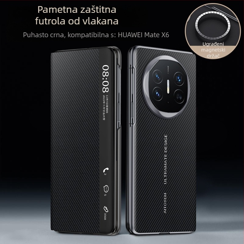 MateX6 zaštitni kućište s pametnim prozorom, okvirnog tipa stil, PC+koža, Voltage izrada, Bez prilagodbe