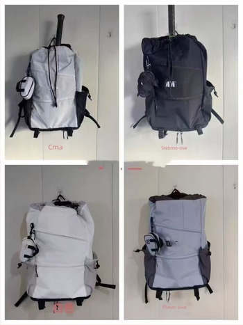 Unisex torba s šnira za vanjske sportove i slobodno vrijeme, najlon, kapacitet ispod 20 L, prozračna i vodootporna s odjeljkom za suhu i mokru odjeću, zakrivljeni remen za rame