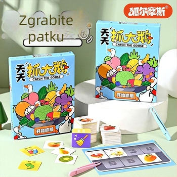 Dječja kartna puzzle igra za više igrača — tema mačka i miš, kartice od papira i plastike, u kutiji, dobna skupina 4–6, 7–14 i 15–35