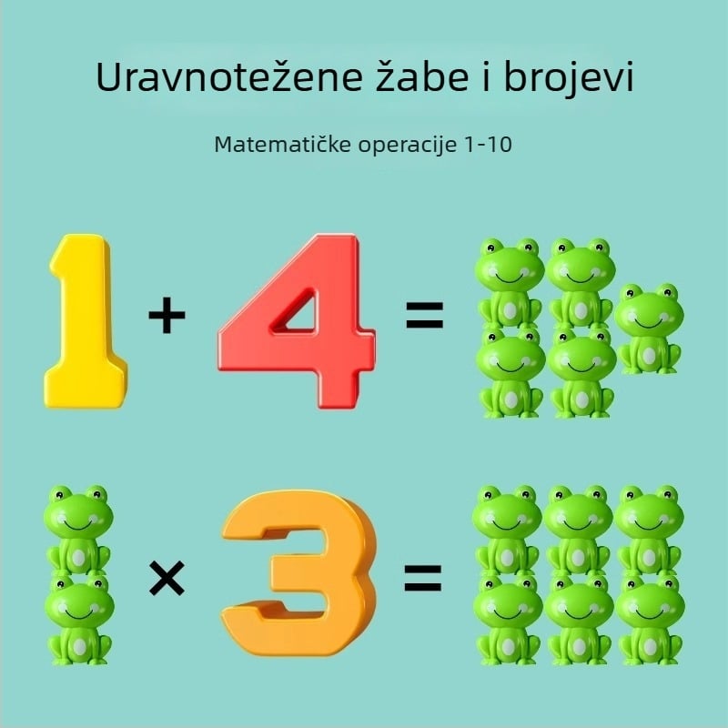 Žaba matematička ravnoteža — edukativna igračka bez električne energije, plastični DIY set, šarena kutija, za dob 15–35 godina