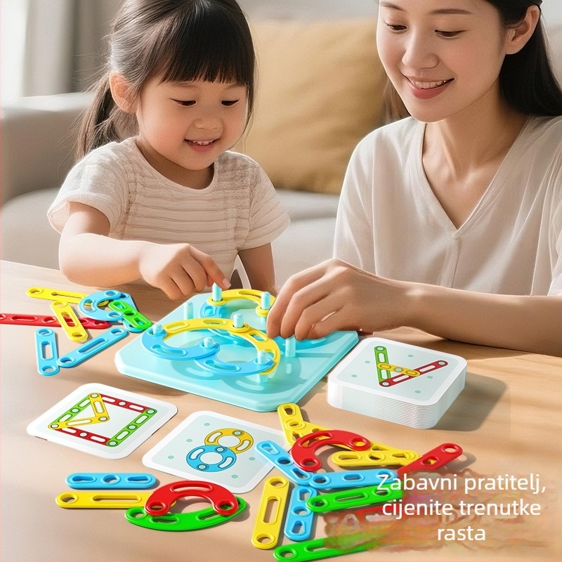 Montessori 3D puzzle – sklapanje stupastih oblika i geometrijsko podudaranje, plastika, za djecu 4–6 godina