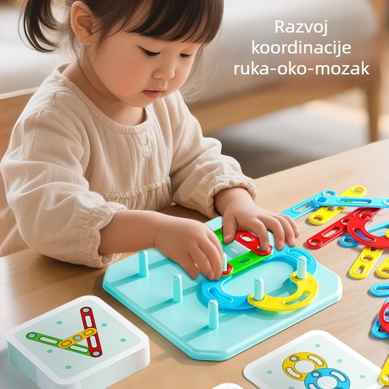 Montessori 3D puzzle – sklapanje stupastih oblika i geometrijsko podudaranje, plastika, za djecu 4–6 godina