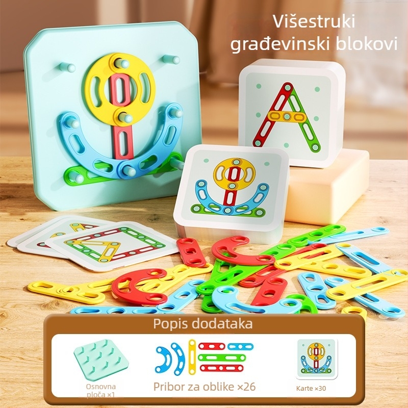Montessori 3D puzzle – sklapanje stupastih oblika i geometrijsko podudaranje, plastika, za djecu 4–6 godina
