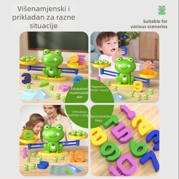 Qiwang dječja edukativna igra s digitalnom žabom – balans, plastična konstrukcija, razvoj inteligencije, fizika, uzrast 7–14